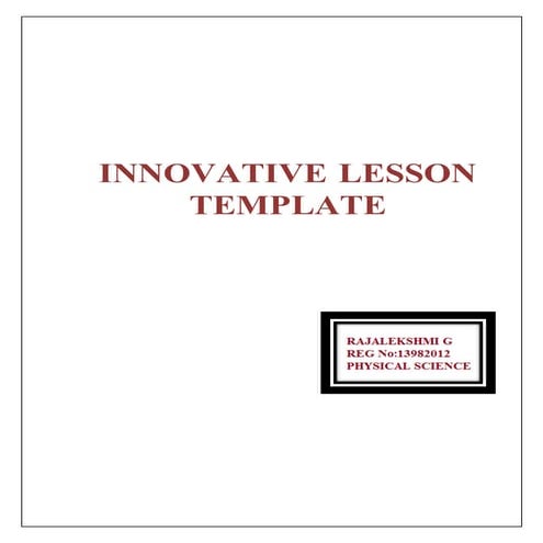 Innovative lesson template | DOCX