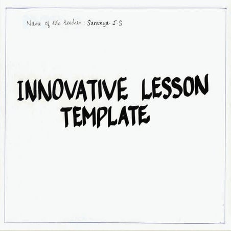 Innovative lesson template | PDF