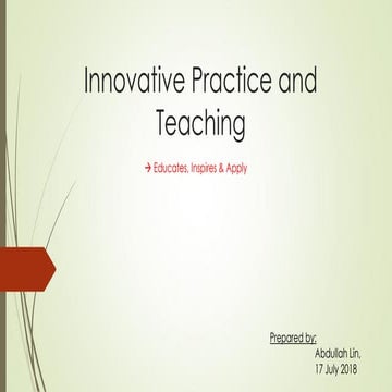 Innovative practice and teaching   