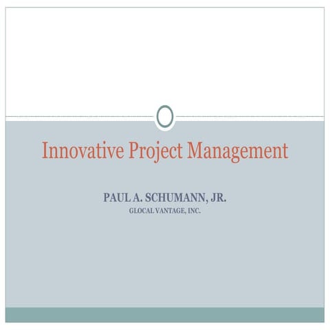 Innovative Project Management