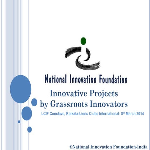 Innovative Projects by Grassroots Innovators | PPT
