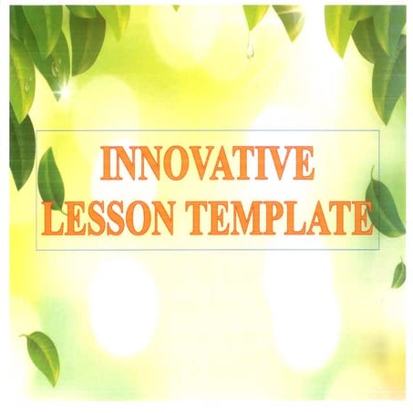 Innovative Lesson Template
