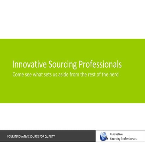 Innovative Sourcing Professionals Services