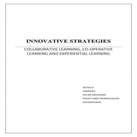 Innovative strategies assignment