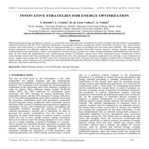 Innovative strategies for energy optimization