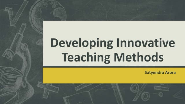 Innovative teaching