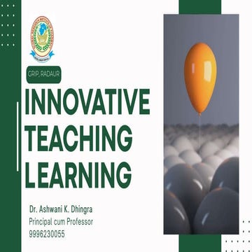Innovative Teaching Learning Methodologies