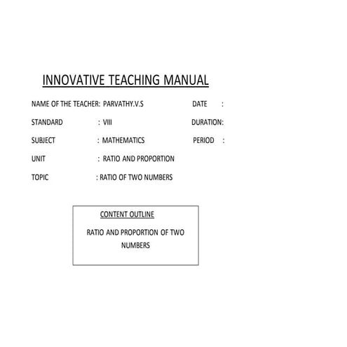 Innovative teaching manual 