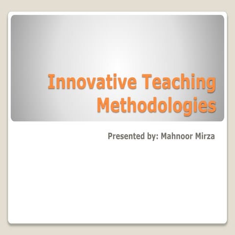 Innovative Teaching Methodologies