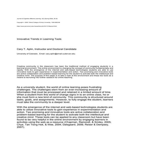 Innovative trends of elearning