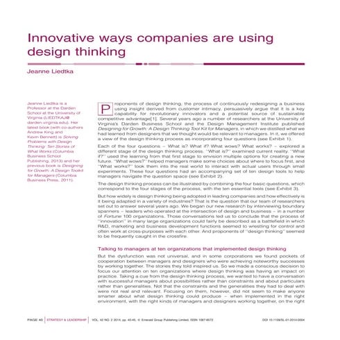 Innovative ways companies are using design thinking