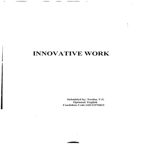Innovative work