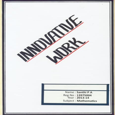 Innovative work - santhi p a