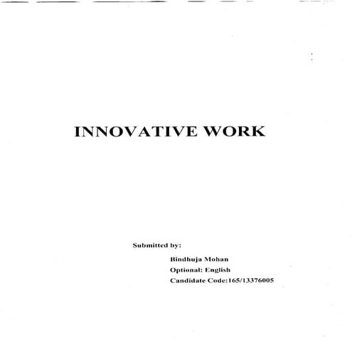 Innovative work bindu