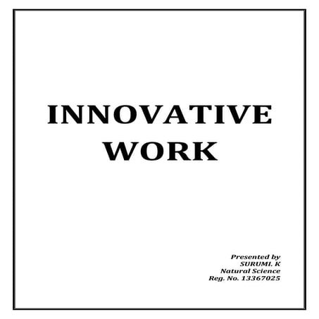 Innovative work surumi