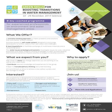 Innovator catalyst flyer valencia 2014