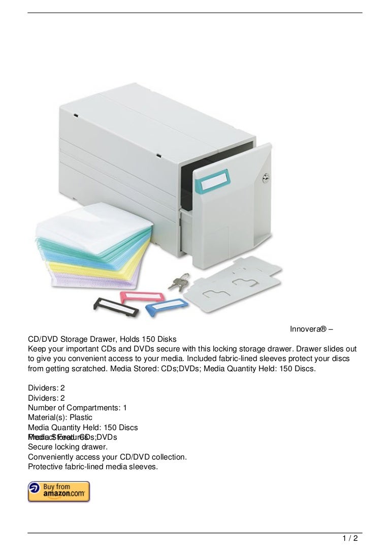 Innovera 8211 Cd Dvd Storage Drawer Holds 150 Disks 8211 Sold