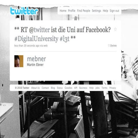 RT @twitter ist die Uni auf Facebook? #DigitalUniversity  #l3t