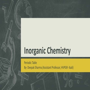 Inorganic chemistry periodic table 2020
