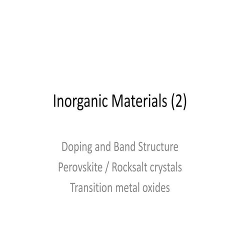 Inorganic materials Part 2/2
