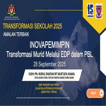 Transformasi Pendidikan STEM Melalui EDP dan PBL di SMK Perempuan Perak ...