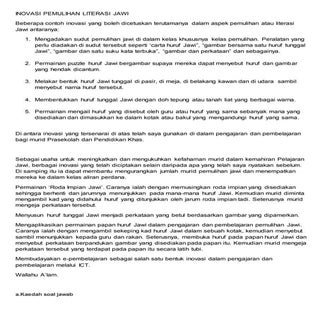 Inovasi pemulihan literasi jawi