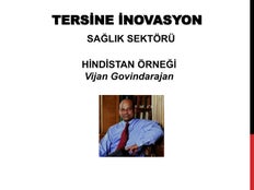 Tersine İnovasyon Hindistan Örneği Vijan Govindarajan