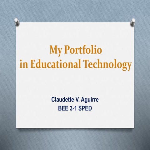 My Portfolio in Educational Technology