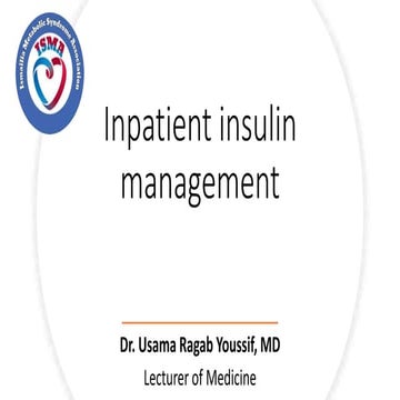 Inpatient Diabetes Management - How to Control Hyperglycemia inhsopital