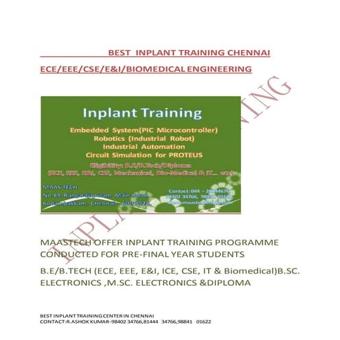 INTERNSHIP TRAINING CERTIFICATE CHENNAI-MAASTECH COMPANY