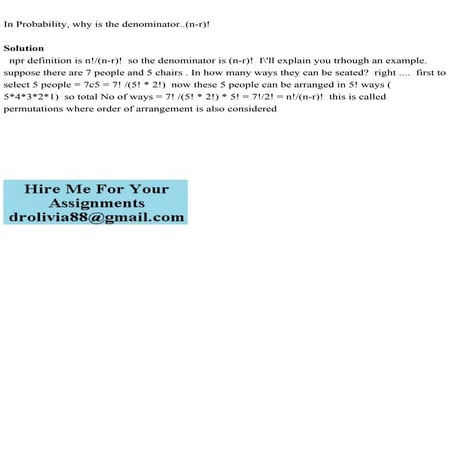 In Probability, why is the denominator..(n-r)!Solution npr defi.pdf
