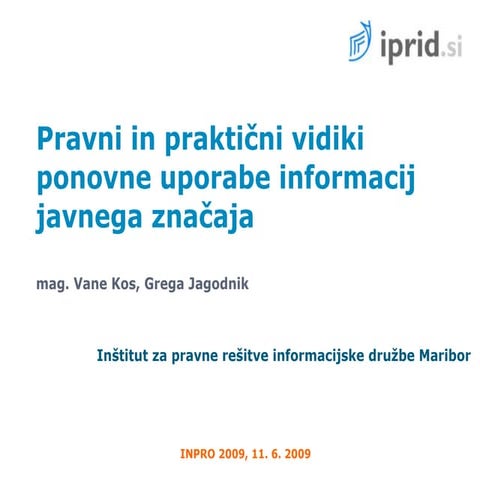 ponovna uporaba informacij javnega sektorja