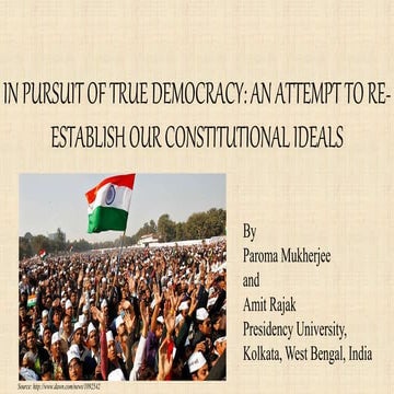 In pursuit of true democracy