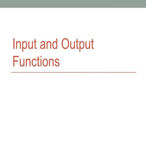 input/output function presentation.pptx. | PPT