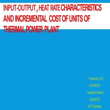 input output characteristics of thermal plant