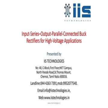 Input-Series–Output-Parallel-Connected Buck Rectifiers for High-Voltage Appli...