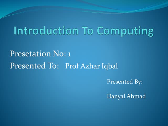 Input and output devices