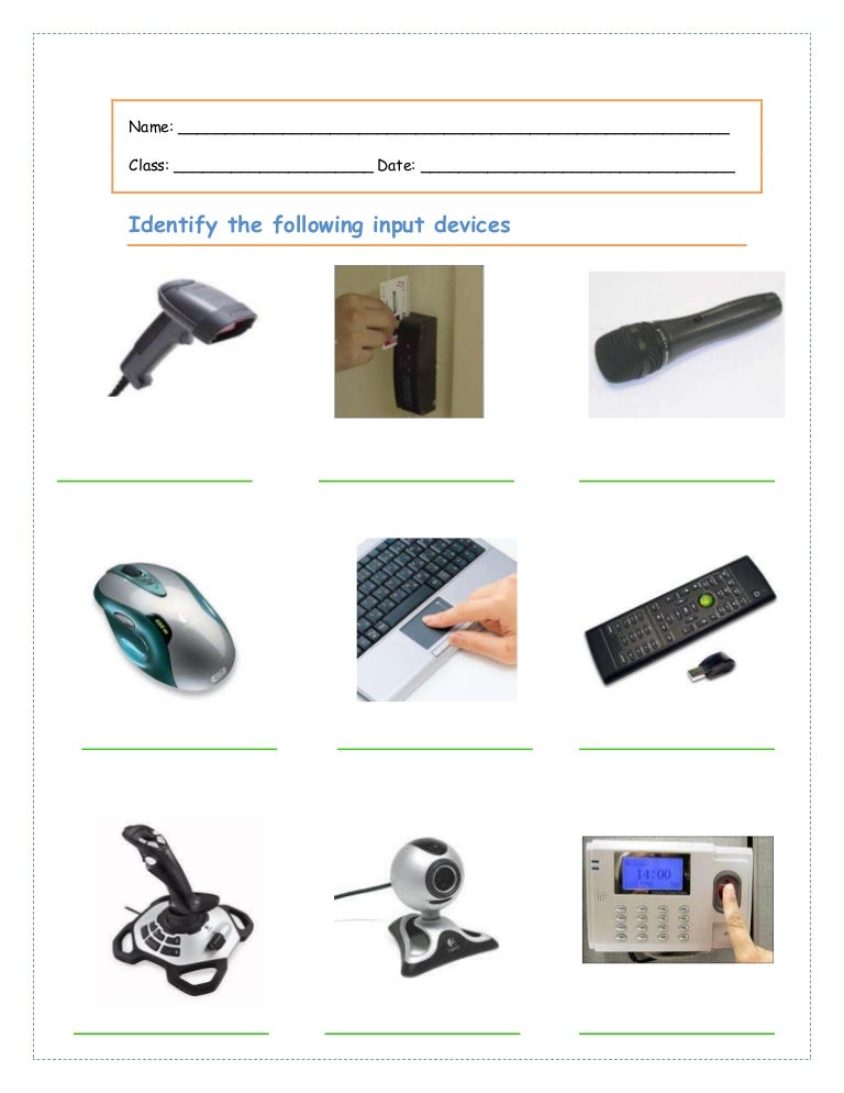 Input Devices Worksheet 4