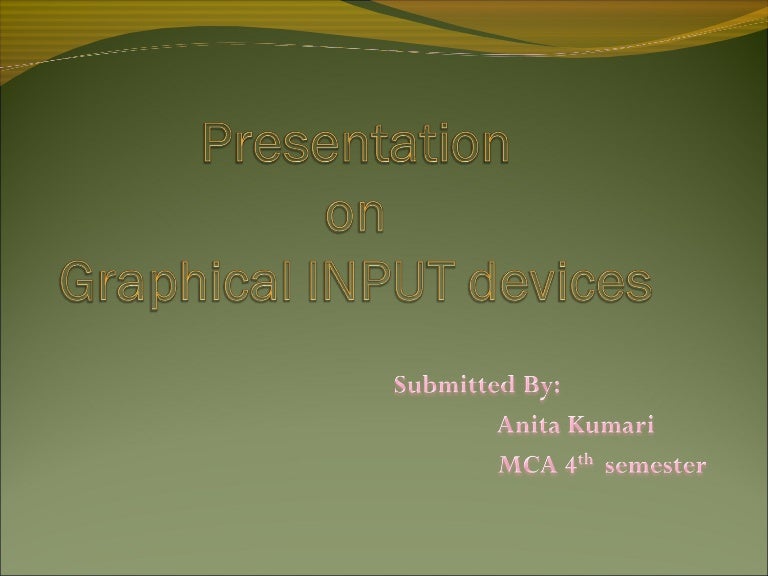 Input devices in computer graphics