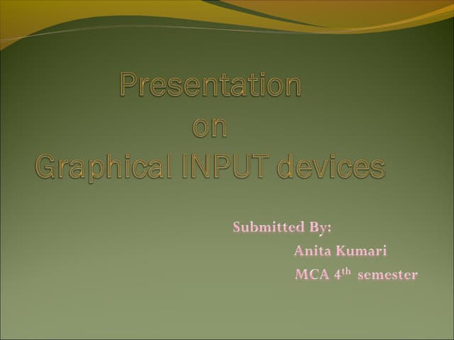 Input devices in computer graphics