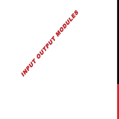 Input output module | PPT | Computer Peripherals | Computing