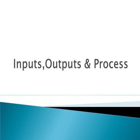 Inputs,outputs & process