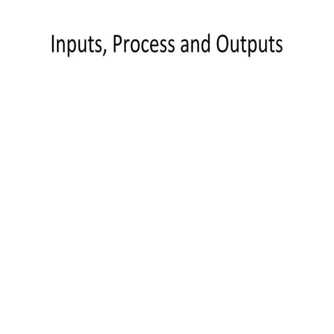 Inputs, process and outputs | PPT