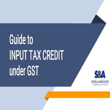 GST - Input tax credit