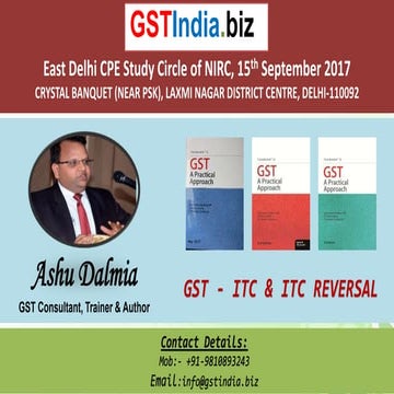 Input Tax Credit (ITC) in GST with Practical Examples