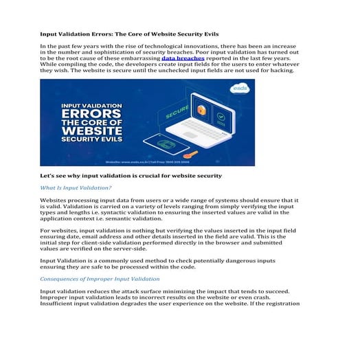 Input validation errors | PDF