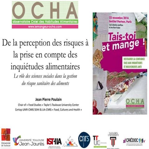 De la perception des risques à la prise en compte des inquiétudes alimentaires