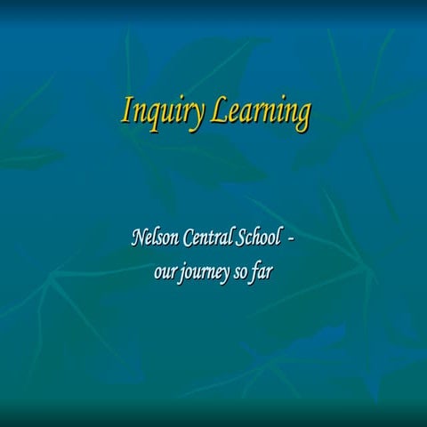 Inquiry Learning Powerpoint by Sue McLean