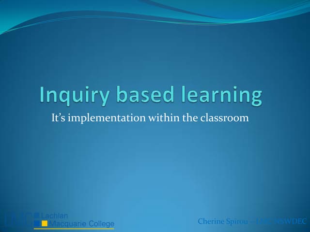 Inquiry based learning pl faculties