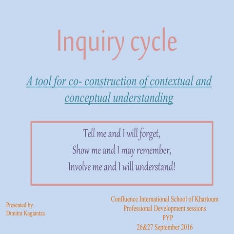 Inquiry cycle- A tool for co-construction of contexual and conceptual underst...